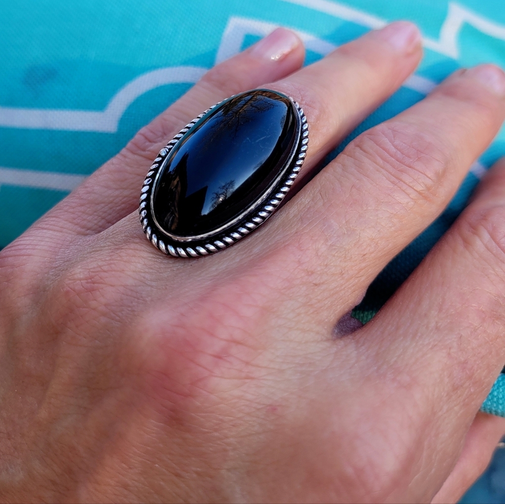 ❤️Onyx Sterling Silver Ring 925